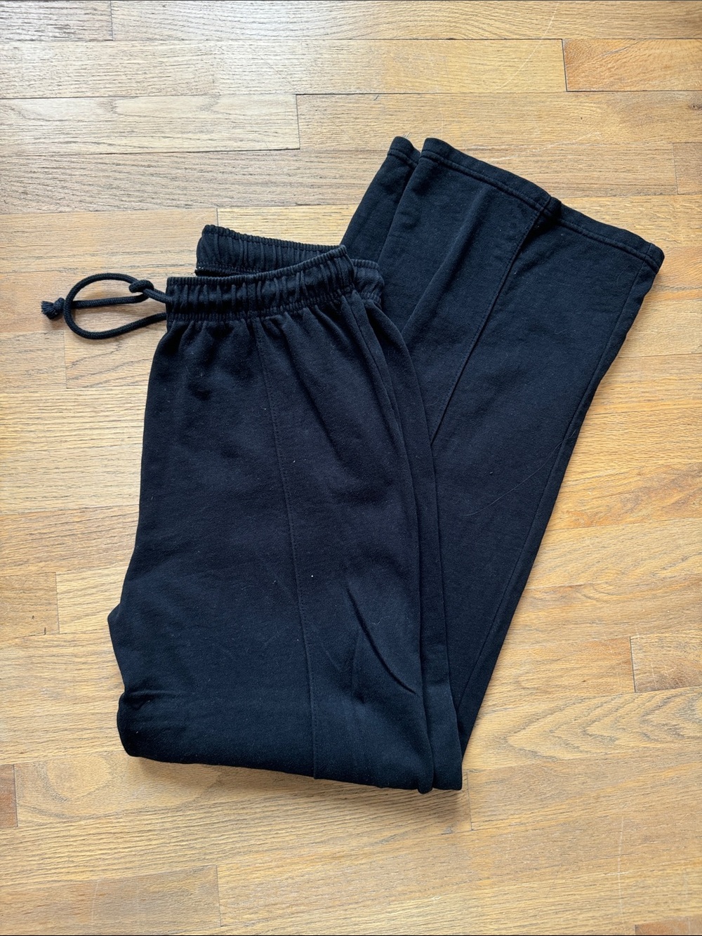Zara Black Drawstring Wide-Leg Jogger Pants